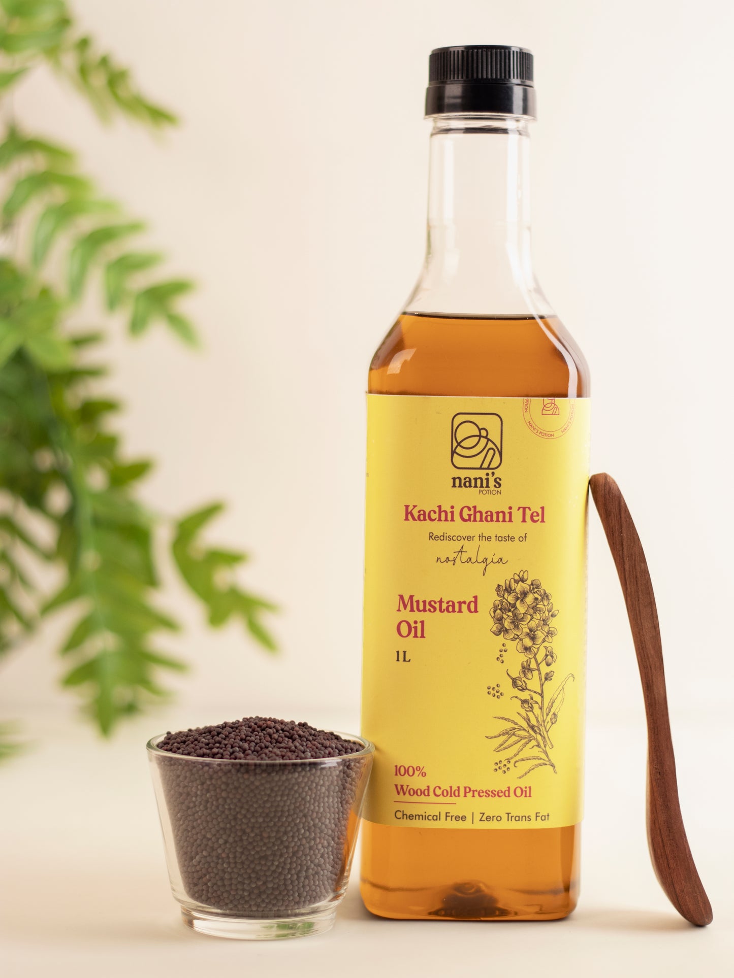 Wood Pressed Mustard Oil Plastic Bottle (1000 ml)